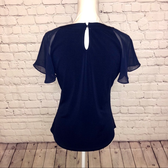 NY&C Navy Short Sleeve Top, size Small - Picture 3 of 4